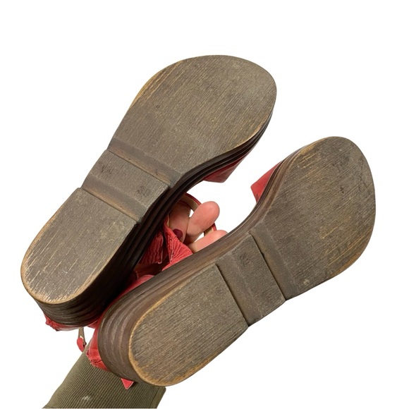 Miz Mooz Amia Wedge Mary Jane Shoes Womens Size 9 39 Red Closed Toe Sandal - Picture 10 of 14